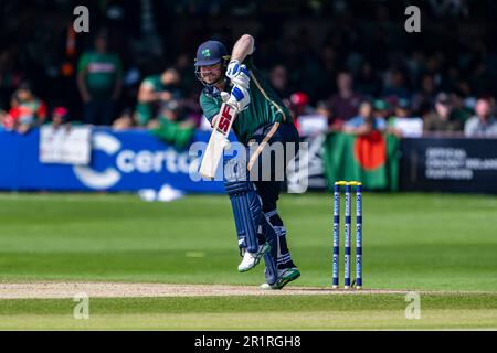 CHELMSFORD, REGNO UNITO. 14 maggio, 2023. Paul Stirling of Ireland durante la ICC Men's Cricket World Cup Super League - 3rd ODI Ireland vs Bangladesh al campo da cricket della Cloud County domenica 14 maggio 2023 a CHELMSFORD INGHILTERRA. Credit: Taka Wu/Alamy Live News Foto Stock