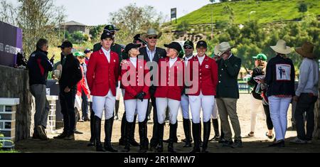 Team Canada alla 2023 FEI Nations Cup a San Juan Capistrano, USA, il 14 maggio 2023. Foto Stock