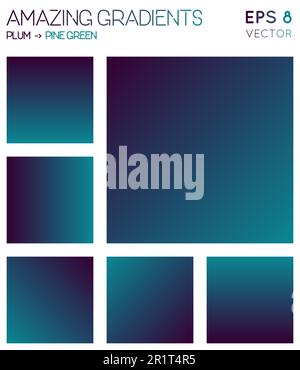 Sfumature colorate in tonalità di verde prugna e pino. Sfondo gradiente ammirevole, illustrazione vettoriale effettiva. Illustrazione Vettoriale