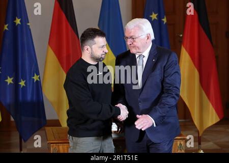 Berlino, Germania, 14,5.23, Volodymyr Zelenskyj, Presidente dell'Ucraina e Presidente federale tedesco Frank-Walter Steinmeier Foto Stock