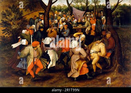 Danza nuziale contadina di Pieter Brueghel il giovane (1564-1638) dopo Pieter Bruegel , olio su tavola, 1607 Foto Stock