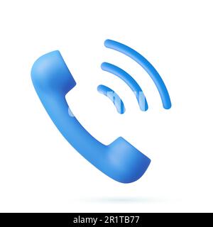 3D suoneria realistica del telefono. Illustrazione Vettoriale