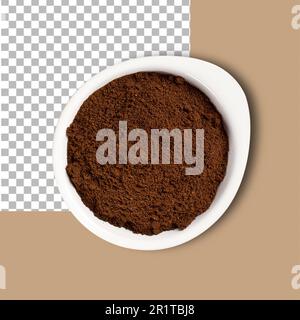 Gruppo di chicchi di caffè tostati con vista piatta. Foto Stock