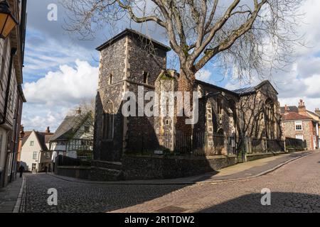 St Peter Hungate, una chiesa parrocchiale di grado 1, risalente al 1460. St Peter Hungate è oggi sede del 'Hungate Medieval Foto Stock