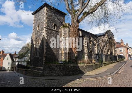 St Peter Hungate, una chiesa parrocchiale di grado 1, risalente al 1460. St Peter Hungate è oggi sede del 'Hungate Medieval Foto Stock