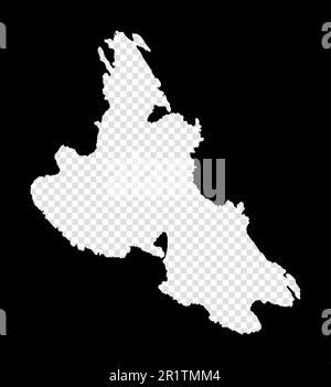 Mappa stencil di Krk. Mappa trasparente semplice e minima di Krk. Rettangolo nero con forma tagliata dell'isola. Potente illustrazione vettoriale. Illustrazione Vettoriale