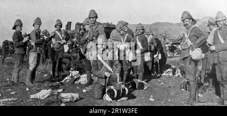 La guerra dei boeri, conosciuta anche come la seconda guerra dei boeri, la guerra sudafricana e la guerra anglo-boera. Questa immagine mostra: A Rensburg: Nei pressi della quale il Generale Francese ha fatto una splendida opera di cavalleria. Foto originale di “un ufficiale militare”, c1900. Foto Stock