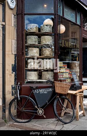 I J Mellis Cheesemonger's Shop a Stockbridge, Edimburgo, Scozia, Regno Unito. Foto Stock