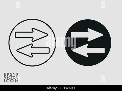 Trasferire icona a forma di freccia. Illustrazione Vettoriale, design piatto Illustrazione Vettoriale