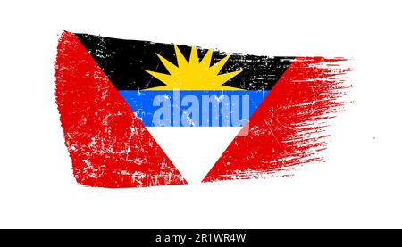 Grunge Pennello Stroke con Antigua Barbuda Flag Foto Stock