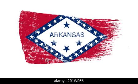 Corsa spazzola a grunge con bandiera Arkansas Foto Stock