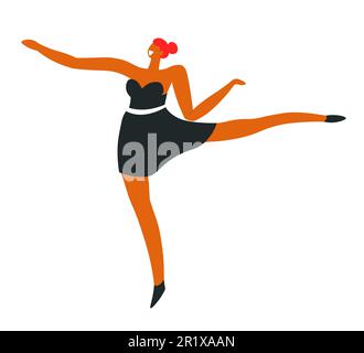 Ballerina o ballerina in movimento di danza, flessibilità e performance Illustrazione Vettoriale