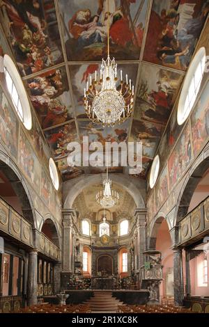 Vista interna della magnifica Unionskirche, Idstein, Taunus, Assia, Germania Foto Stock