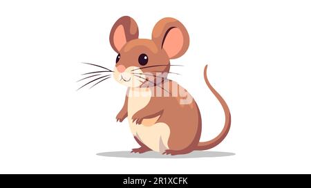 Carino mouse cartoon - illustrazione vettoriale. Sfondo bianco. Illustrazione Vettoriale
