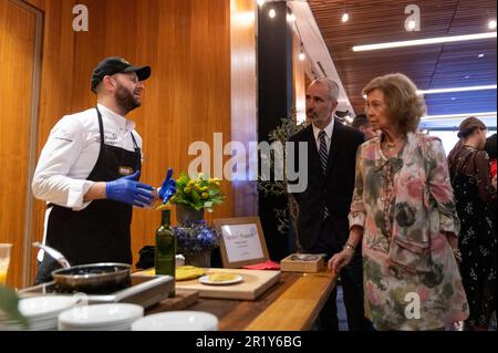 Sua altezza reale Emerito Regina Sofia di Spagna partecipa all’evento di Vocento’s Spain Night out presso il C. Baldwin Hotel di Houston, Texas, lunedì 15 maggio 2023. L'evento si tiene per i professionisti del settore alimentare a connettersi tra loro e contribuire a stabilire connessioni commerciali tra Spagna e Texas. (Foto di Jennifer Lake/SIPA USA) Foto Stock