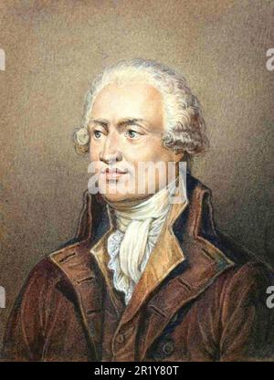 Marie Jean Antoine Nicolas de Caritat (1743-1794) Marchese de Condorcet - incisione successiva di Jean Jacques Frilley Foto Stock