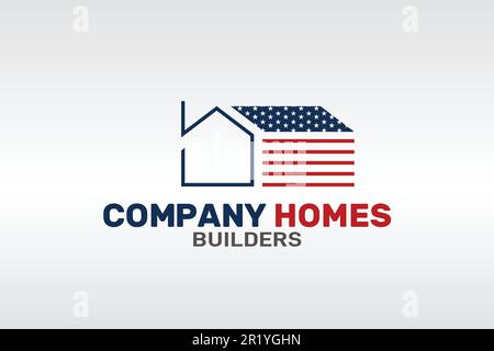 Creative Real Estate Logo American Design Illustrazione Vettoriale