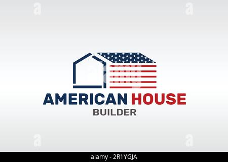 Real Estate Logo Concept American Design Illustrazione Vettoriale