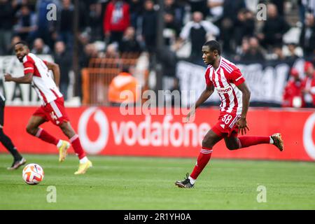 Salonicco, Grecia. 14th maggio, 2023. Il giocatore di Olympiacos Diadie Samassekou (a destra) in azione durante una partita di calcio di Superleague Playoff tra il PAOK FC e l'Olympiacos FC. (Credit Image: © Giannis Papanikos/ZUMA Press Wire) SOLO PER USO EDITORIALE! Non per USO commerciale! Foto Stock