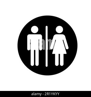 Icona uomo e donna. Segno maschile e femminile per toilette. Pittogramma wc ragazza e ragazzo per il bagno. Simbolo wc vettoriale isolato Illustrazione Vettoriale