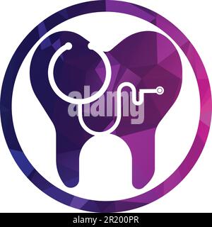 Stetoscopio dentale logo, Dental Clinic Logo tooth abstract desig Illustrazione Vettoriale