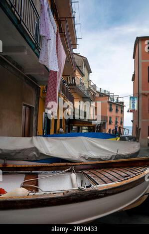 Manarola, villaggio delle cinque Terre sulla Riviera Ligure. Foto Stock