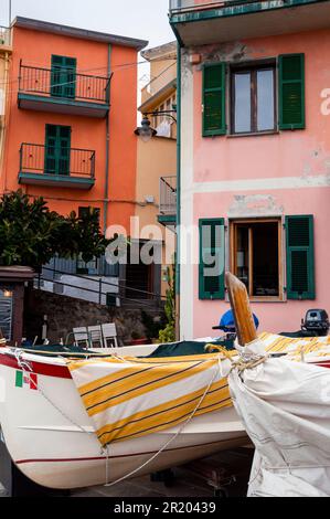 Manarola, villaggio delle cinque Terre sulla Riviera Ligure. Foto Stock