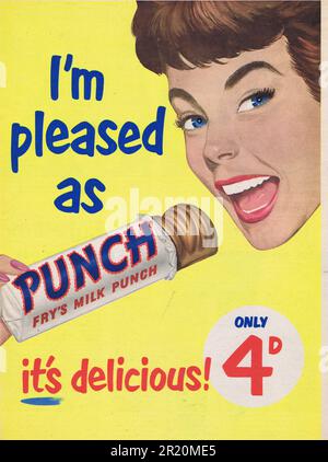 Punch Chocolate Bar Annuncio c1950s. Foto di Hector Archive Foto Stock