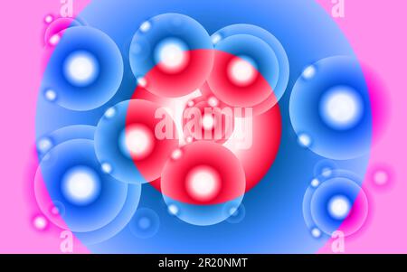 Astratto, multicolori, scintillante, luminoso, bello, cerchi luminosi, sfere, bolle, punti luminosi, onde, spruzzi d'acqua. Lo sfondo. Vettore i Illustrazione Vettoriale