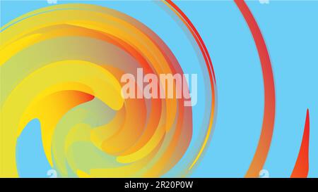 La texture è giallo astratto, lo sfondo del cosmico energetico magico bello luminoso multicolore bolle bolle cerchi linee strisce spirali Illustrazione Vettoriale