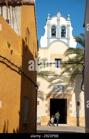 Stradine antiche con vecchie case in Spagna Foto Stock