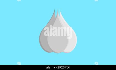 Testa di aglio vegetale. Hippster disegno vettoriale a mano di aglio bianco e rosa. Aglio bianco isolato disegnato a mano per il menu del ristorante, verdure Illustrazione Vettoriale