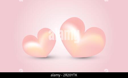 Cuori rosa sullo sfondo Illustrazione Vettoriale