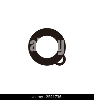 Lettera Q numero 8 combinazione geometrica simbolo semplice vettore logo Illustrazione Vettoriale