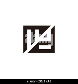 Lettera w e d triangoli, simbolo geometrico quadrato semplice vettore logo Illustrazione Vettoriale