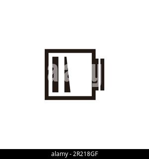 Batteria scarica, simbolo geometrico della batteria semplice logo vettoriale Illustrazione Vettoriale