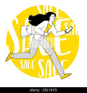 Buona attività di shopping. Illustrazione Vettoriale
