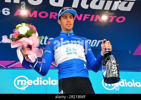 Viareggio, Italia. 16th maggio, 2023. Viareggio, Viareggio, Italia, 16 maggio 2023, Beis - Maglia Azzurra durante la 10 tappa - Scandiano - Viareggio - giro d'Italia Credit: Live Media Publishing Group/Alamy Live News Foto Stock