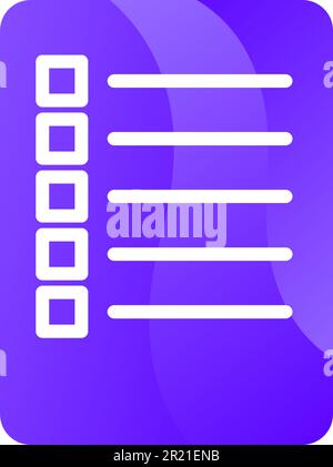 Vettore icona foglio di carta elenco documenti o elenco di controllo. Modulo con informazioni sulle attività per controllare il pittogramma lineare del concetto di realizzazione. Pianificazione wishlist d Illustrazione Vettoriale