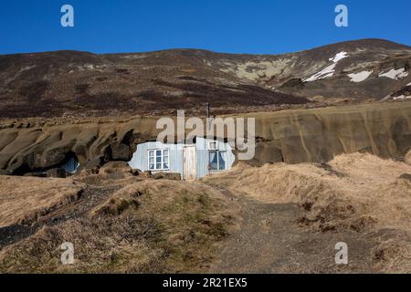 Laugarvatnshellar, Islanda, casa nella roccia Foto Stock