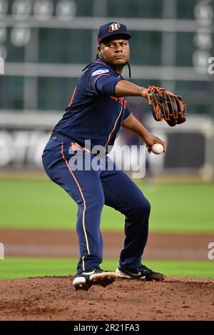 Il lanciatore di Houston Astros Framber Valdez (59) in cima al terzo inning durante la partita di MLB tra i Chicago Cubs e gli Houston Astros Foto Stock