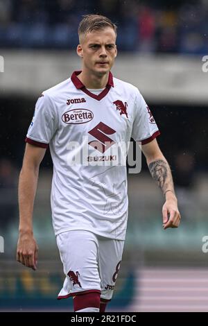 Verona, Italia. 14th maggio, 2023. Bentegodi Stadium, 14.05.23 Referee Marco di bello durante la Serie Un match tra Hellas Verona e Torino FC allo Stadio Bentegodi di Verona, Italia Soccer (Cristiano Mazzi/SPP) Credit: SPP Sport Press Photo. /Alamy Live News Foto Stock