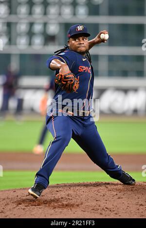 Il lanciatore di Houston Astros Framber Valdez (59) in cima al terzo inning durante la partita di MLB tra i Chicago Cubs e gli Houston Astros Foto Stock