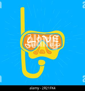 Citazione profonda dal vivo per la stampa motivazionale di vestiti, adesivi per messaggi, biglietti d'auguri o poster design. Scritta a mano con scritta a forma di doodle con ispirazione conc Illustrazione Vettoriale