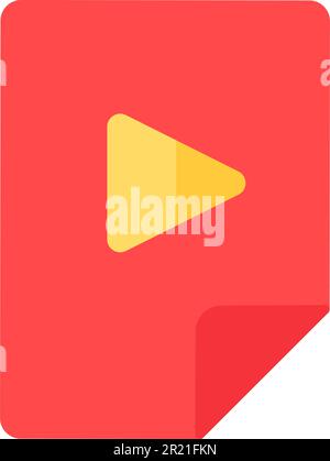 Icona del vettore piatto del simbolo di riproduzione. Pulsante audio, video, lettore musicale. Segnale di ripresa. Simbolo multimediale Illustrazione Vettoriale