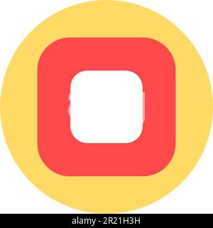 Pulsante Stop icona vettore piatto. Simbolo del controllo multimediale. Interfaccia dell'app video. Lettore multimediale Illustrazione Vettoriale