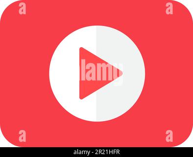 Icona del vettore piatto del simbolo di riproduzione. Pulsante audio, video, lettore musicale. Segnale di ripresa. Simbolo multimediale Illustrazione Vettoriale