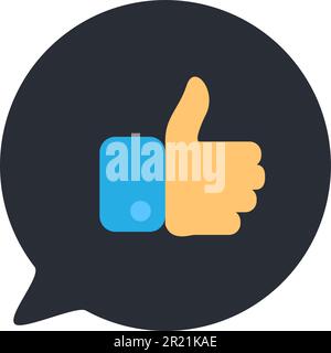 Come il pen up social media icona vettore pulsante app. Interfaccia dell'applicazione del gesto di approvazione. Elemento positivo del sito internet per foto o pos Illustrazione Vettoriale