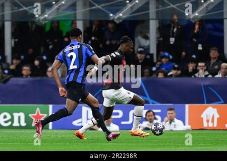 Milano, Italia, 16th maggio 2023, Rafael Leao dell'AC Milan durante la semifinale di UEFA Champions League tra l'Inter FC Internazionale e l'AC Milan, il 16th maggio 2023, allo stadio Giuseppe Meazza di San Siro Siro a Milano. Foto Tiziano Ballabio Foto Stock