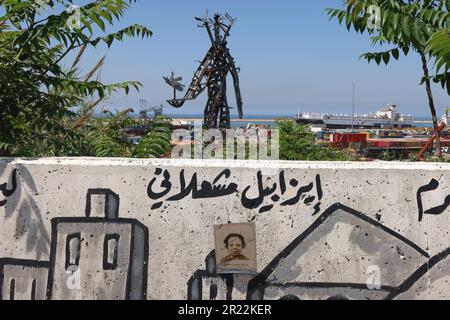 Beirut, Libano. 16th maggio, 2023. La foto di una vittima di 2020 attacchi portuali, Beirut, Libano, il 16 maggio 2023. (Foto di Elisa Gestri/SIPA USA) Credit: Sipa USA/Alamy Live News Foto Stock